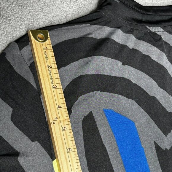 Jamie Sadock Polo Shirt Womens Medium Black Neon Abstract Golf Stretch Tennis - Picture 10 of 11